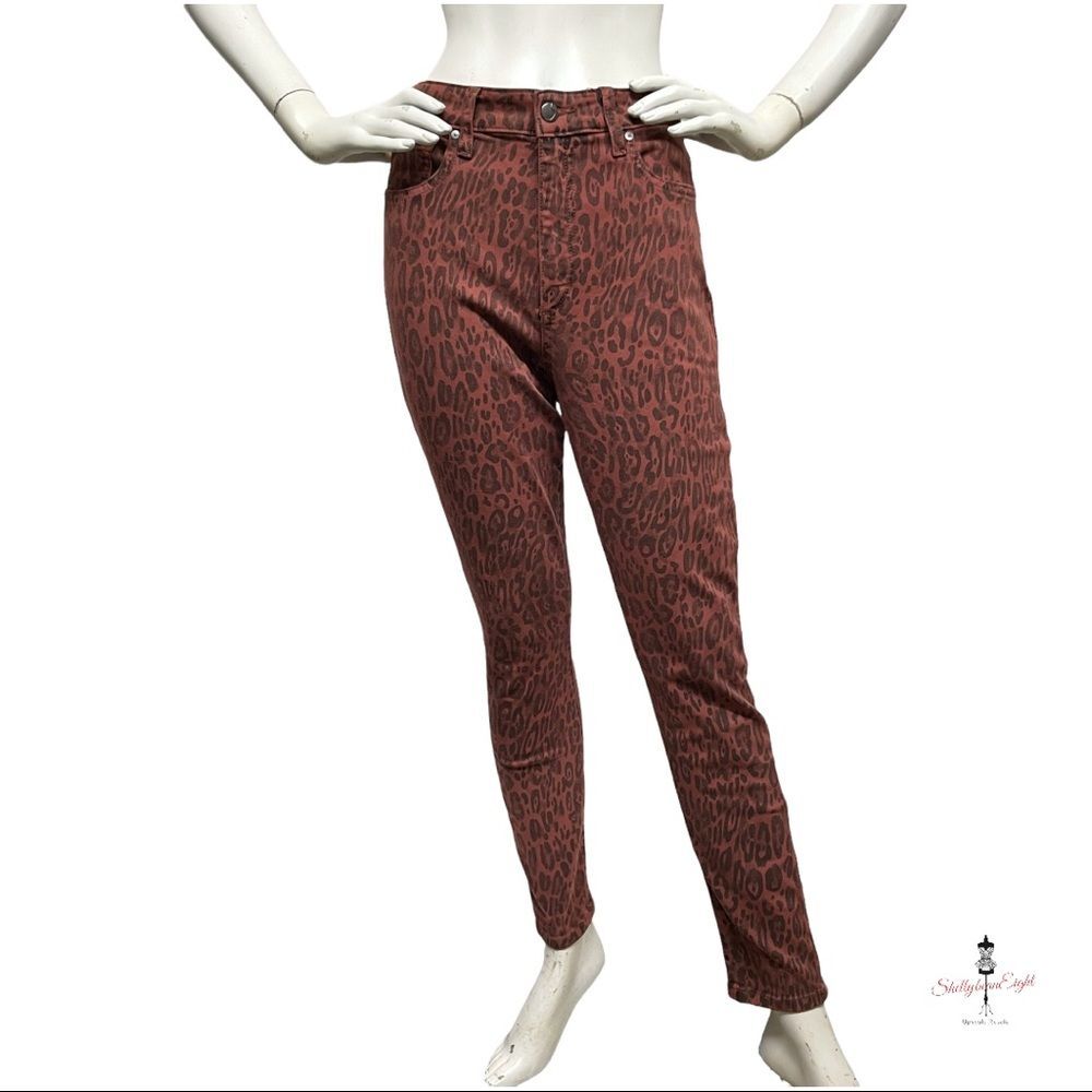 JOE'S JEANS The Charlie High Rise Skinny Ankle Twisted Leopard Sequoia Animal 30 - Picture 10 of 16
